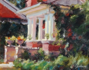 Red Porch in Sunlight